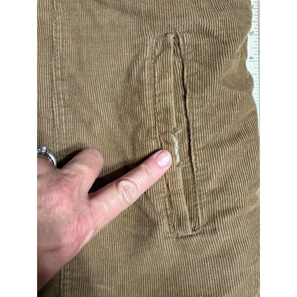 Machine Men's XL Trucker Corduroy Sherpa-Lined Jacket Coat Button Flap Pockets - Picture 9 of 12